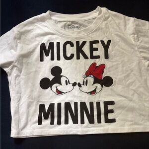 Disney White Tee with Mickey and Minnie Graphic